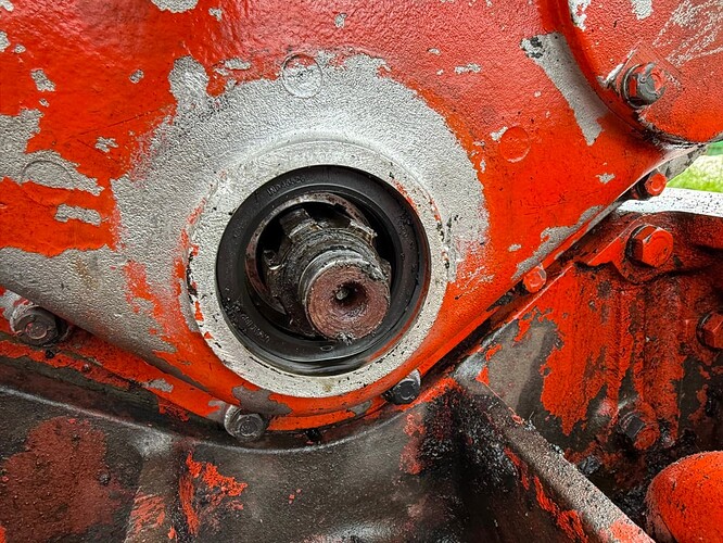 Old crankshaft seal in situ